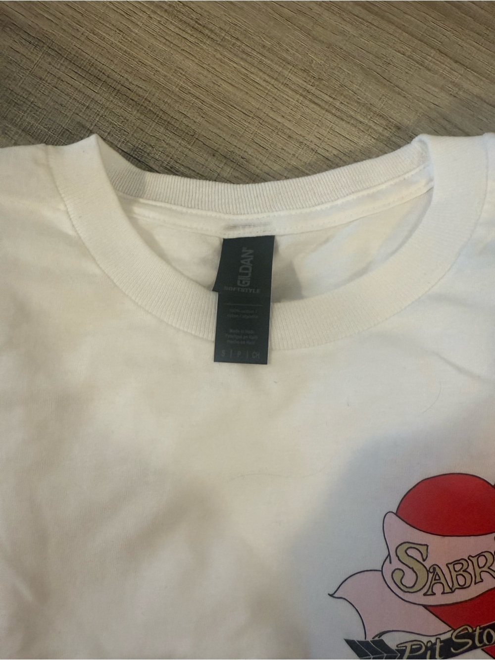Sabrina Carpenter Pit Stop Graphic Tee With Red Heart Design View 3